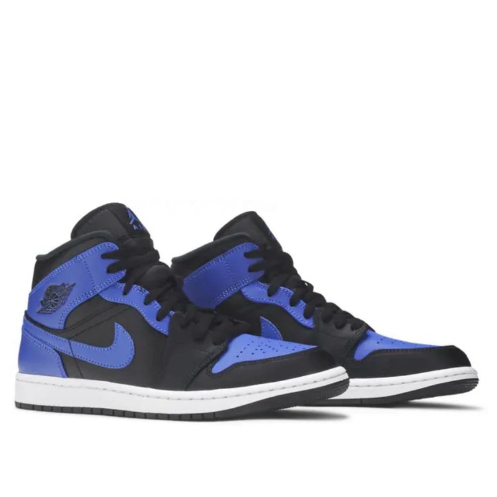 Black and Blue High-Top Sneakers